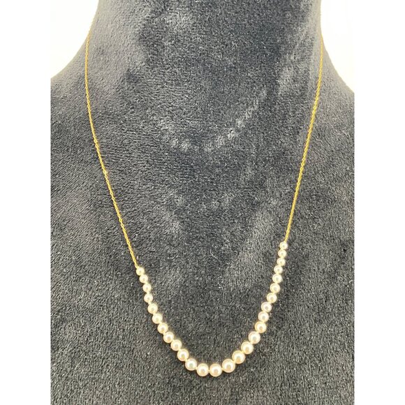 Orienta Cultured Pearls Necklace With Gold Chain & Velvet Box 27 Pearls Plus 1 - Picture 3 of 5